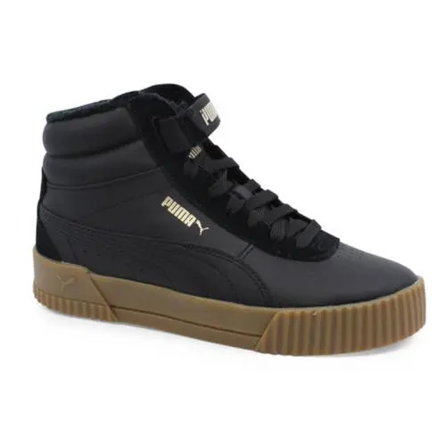 Puma Carina Mid Wtr dámská zimní obuv černá zlatá khaki