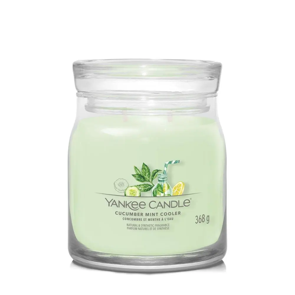 YANKEE CANDLE Cucumber Mint Cooler svíčka 368g / 2 knoty (Signature střední)