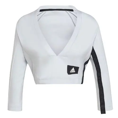 adidas Mission V-Neck Long Sleeve Top Dash Grey