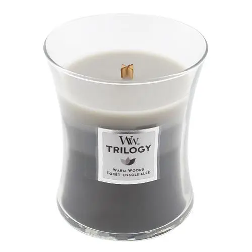 WoodWick Vonná svíčka váza Trilogy Warm Woods 275 g