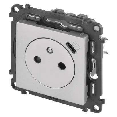 Legrand Valena LIFE zásuvka s USB-C nabíjením 1500mA hliník 753336