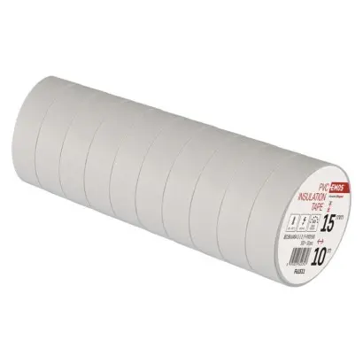 EMOS izolační páska PVC 15mm x 10m BÍLÁ 10 ks