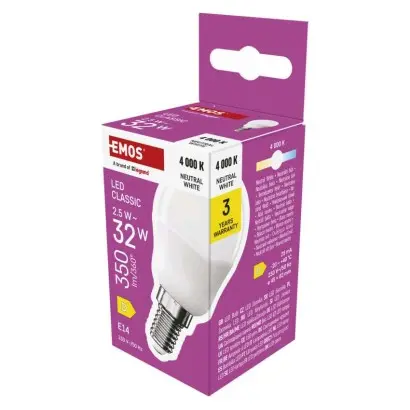 EMOS LED žárovka Classic Mini Globe / E14 / 2,5 W (32 W)