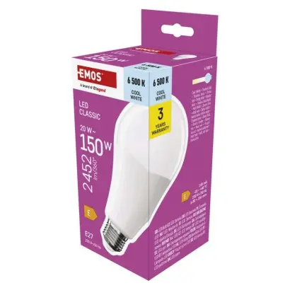 EMOS LED žárovka Classic A80 / E27 / 20 W (150 W) / 2452 lm