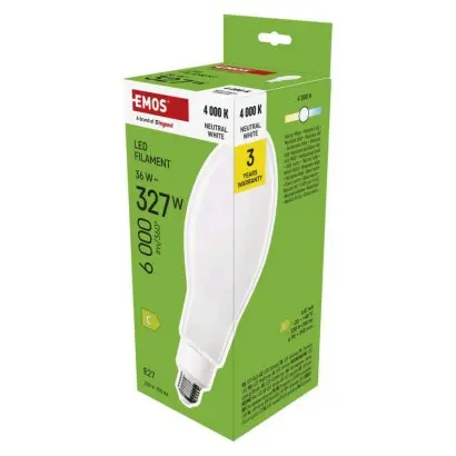EMOS LED žárovka Filament ED90 / E27 / 36 W (327 W) / 6 000