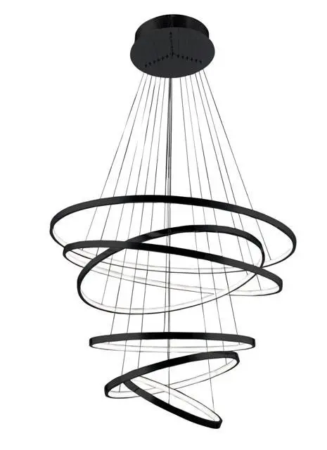 AZZ AZ2923 LED Závěsné svítidlo Azzardo Wheel 6 Long Dimm black AZ2923 140W 8400lm 3000K IP20 85cm stmívatelné černé - AZZARDO