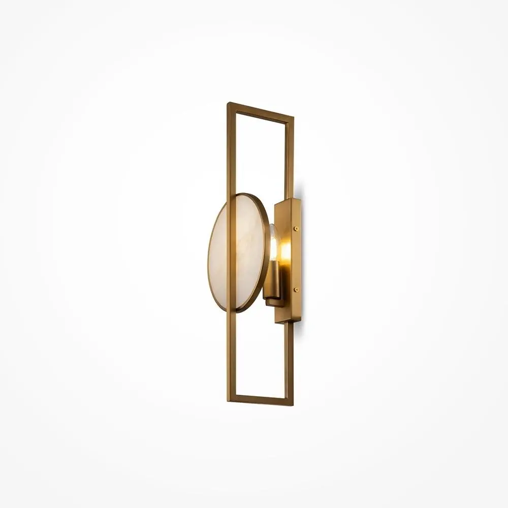 M MOD099WL-01G Nástěnné svítidlo Marmo E14 40W bílá/zlatá kov designové - MAYTONI