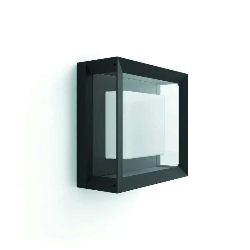 Philips Hue Econic - Chytré nástěnné venkovní LED svítidlo, 26x26 cm, černá 915005731901