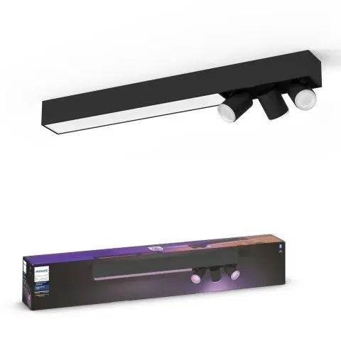 PH 50609/30/P7 Hue LED White and Color Ambiance Stropní bodové svítidlo Philips Centris BT 50609/30/P7 34W + 3x5,7W, 3550lm, 2000K-6500K, RGB, IP20, černé - PHILIPS HUE (915005928201)