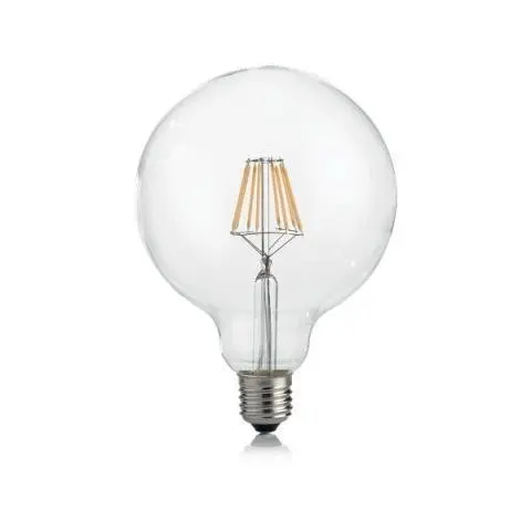 LED filamentová žárovka Ideal Lux Classic Globo D125 Trasp 188959 E27 8W 860lm 3000K 12,5cm čirá stmívatelná