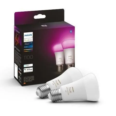 PH 8719514291317 Hue Bluetooth LED White and Color Ambiance set 2ks žárovek Philips 8719514291317 E27 A60 9W 1100lm 2000-6500K RGB stmívatelné - PHILIPS (929002468802)