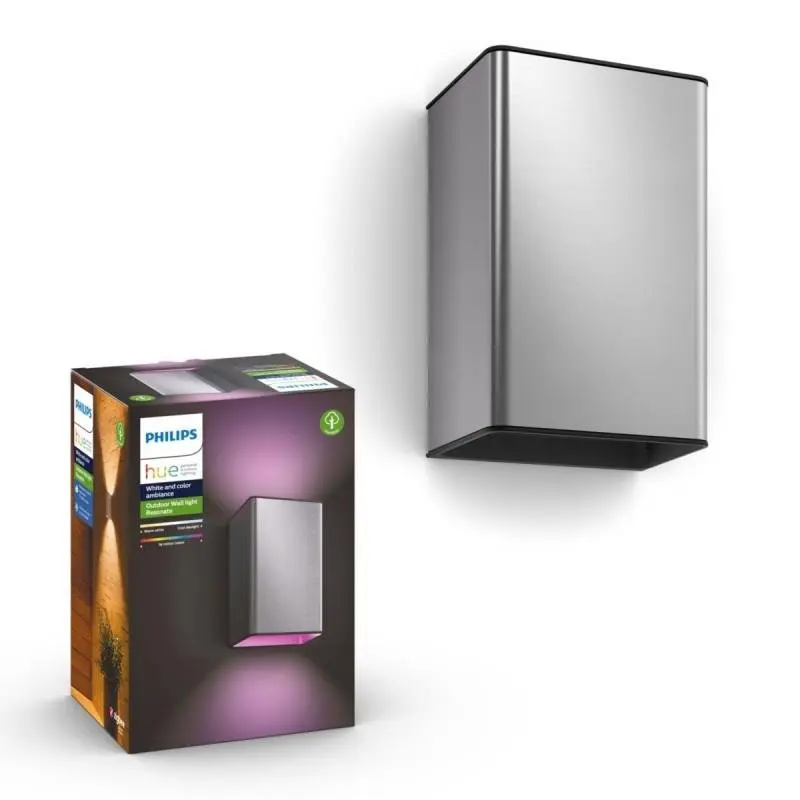 PH 17464/30/P7 HUE Resonate SVÍTIDLO VENKOVNÍ NÁSTĚNNÉ LED RGBW 2x8W 1200lm 2000-6500K IP44, černá - PHILIPS HUE (915005842901)