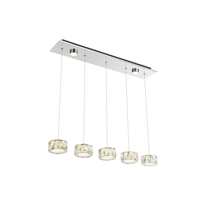 GLOBO LED závěsné svítidlo AMUR, 48 W, chrom, 82 x 16 x 120 cm
