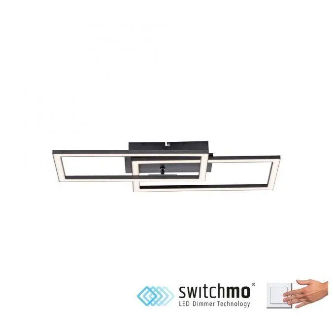 LD 14692-18 // IVEN LED stropní svítidlo černá Switchmo ploché krokově stmívatelné 3000K - LEUCHTEN DIREKT / JUST LIGHT