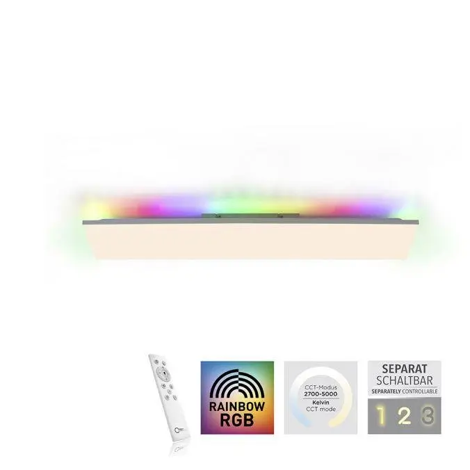 LD 15562-16 CONRAD LED stropní svítidlo 100,5x25,5cm, bílé, hranaté, RGB+CCT, stmívatelné, panel RGB+2700-5000K - LEUCHTEN DIREKT / JUST LIGHT
