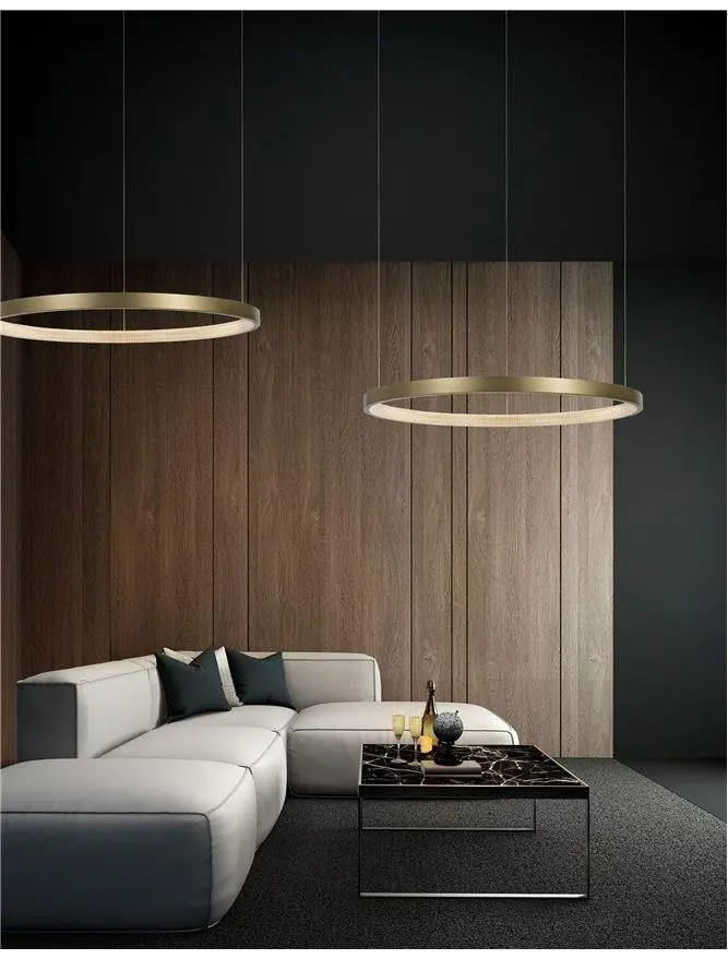 Nova Luce Elegantní závěsné LED svítidlo Vegas v luxusním zlatavém designu - 35 W LED, 1900 lm, pr. 1080 mm NV 86016805