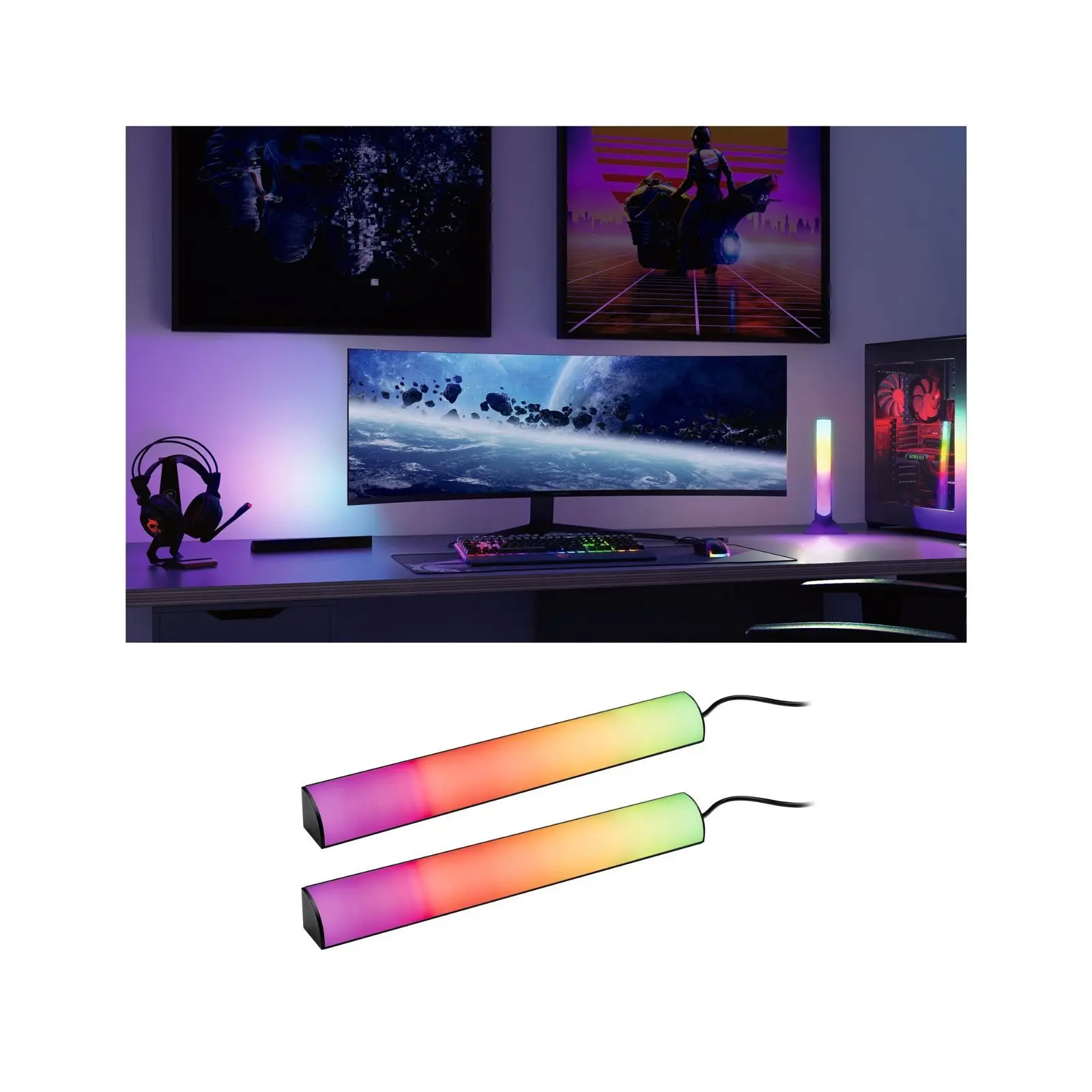 Paulmann LED stojací lampa EntertainLED světelný sloup, 2 ks, 30 cm