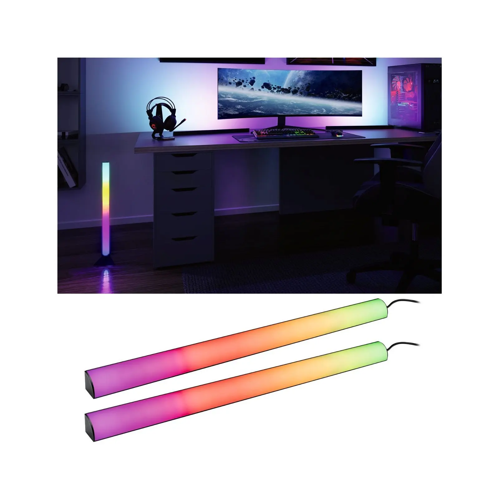 Paulmann LED stojací lampa EntertainLED světelný sloup, 2 ks, 60 cm