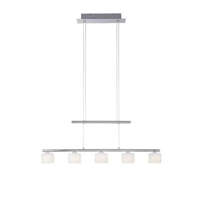 PN 2209-55 HYDRA LED závěsné svítidlo, stříbrná barva, 5 ramenné, nastavitelná výška, nad jídelní stů 3000K - PAUL NEUHAUS