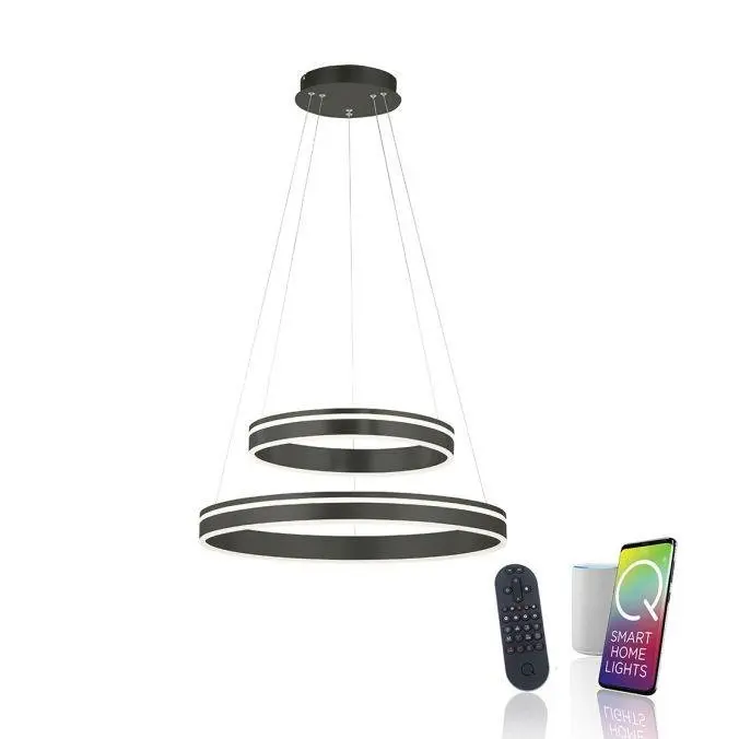 PN 8420-13 Q-VITO LED závěsné svítidlo Smart Home antracit, stmívatelné ZigBee 2700-5000K - PAUL NEUHAUS