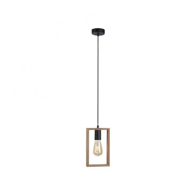 LD 15651-18 FRANKY LED závěsné svítidlo, černá, dřevěný rám, kov, 1 ramenné - LEUCHTEN DIREKT / JUST LIGHT