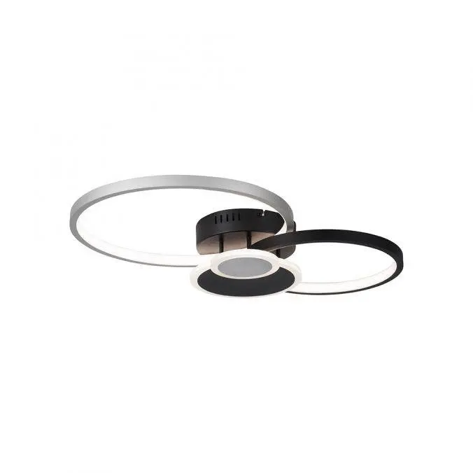 LD 14548-18 PAPILON LED stropní svítidlo, černá, hliník, 4 kruhy, teplá bílá, úsporné 3000K - LEUCHTEN DIREKT / JUST LIGHT