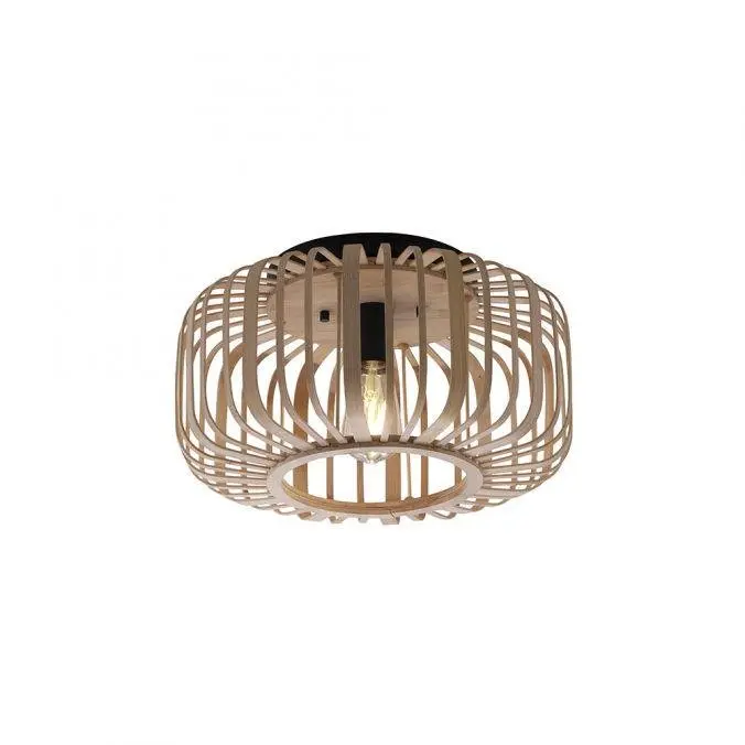 LD 11412-79 RACOON Stropní svítidlo, dřevo, přírodní, kruhové, E27, retro, pr. 42cm - LEUCHTEN DIREKT / JUST LIGHT