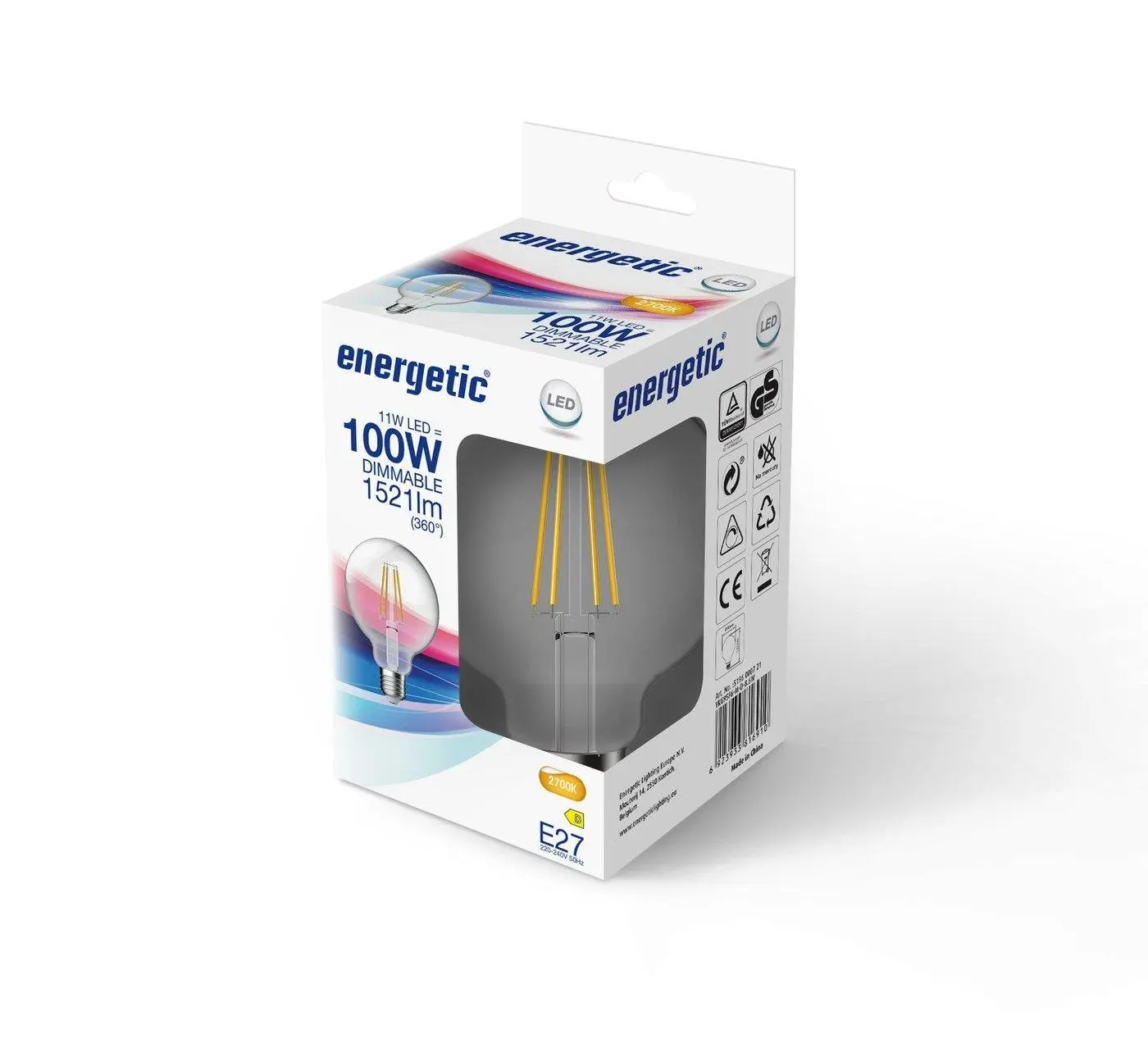 NORDLUX E27 G95 Dim 2700K 1521lm 5216000121