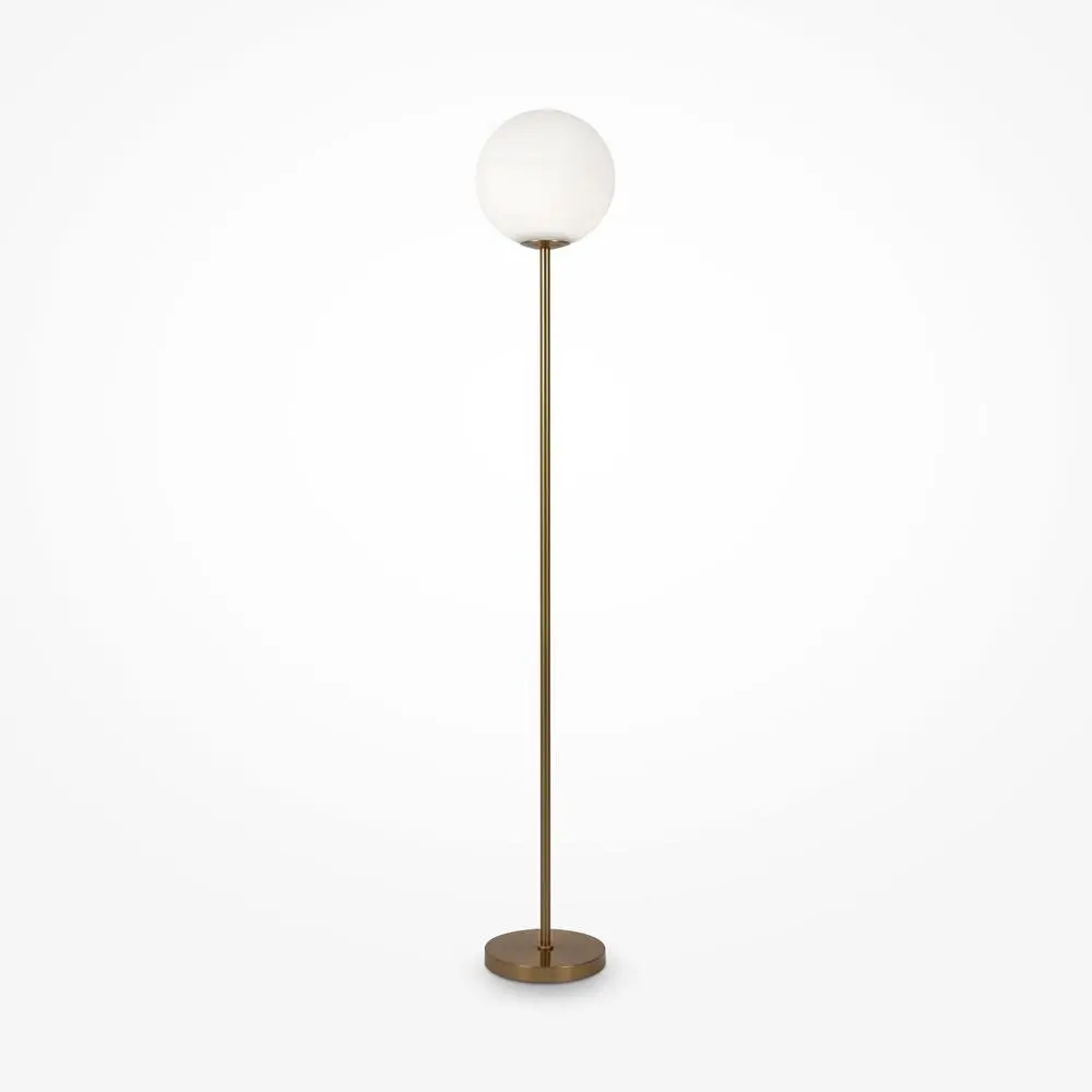 M MOD013FL-01BS Stojací lampa Ring E27 60W bílá mosaz kov sklo - MAYTONI