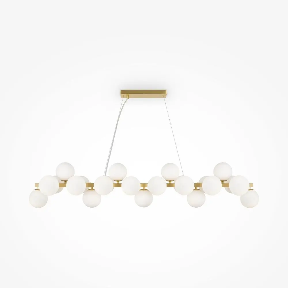 M MOD547PL-25BS Závěsné svítidlo Dallas 25xG9 28W bílá/mosaz kov/sklo designové - MAYTONI
