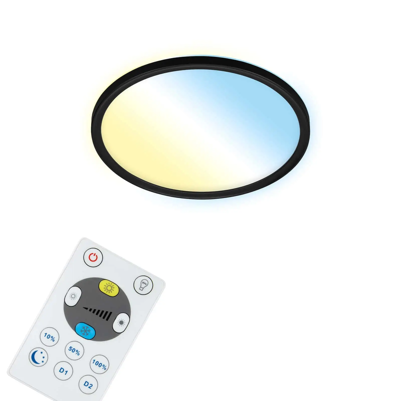 BRILO 7058-015 CCT svítidlo LED panel, pr. 29,3 cm, 18 W, 2400 lm, černá - BRILO