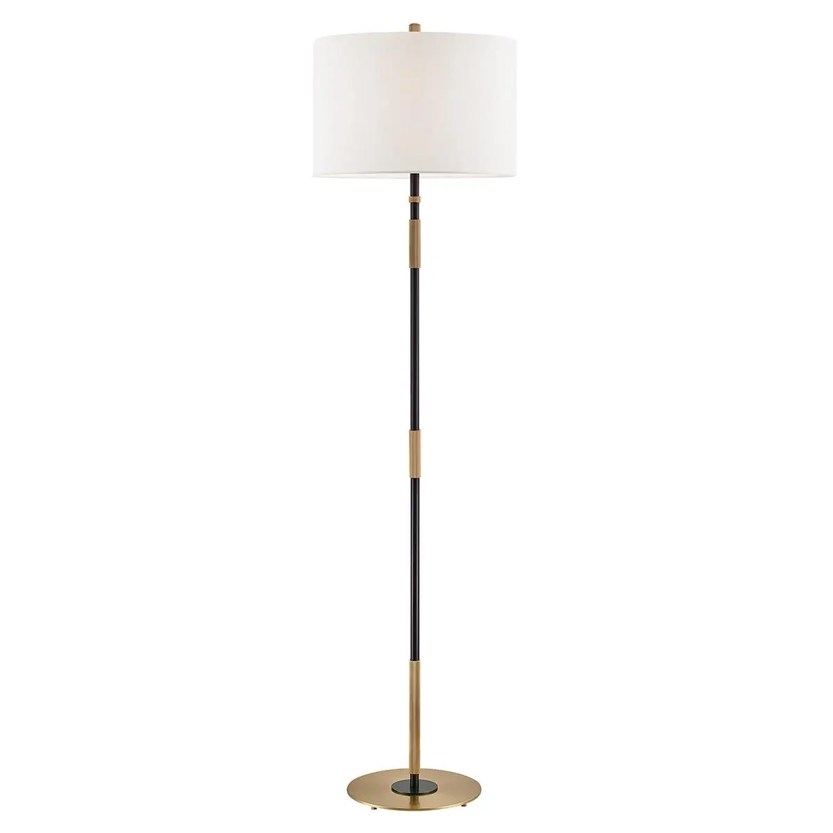 HVLG L3724-AOB-CE Stojací lampa BOWERY mosaz/textil starobronz/bílá E27 1x20W - HUDSON VALLEY