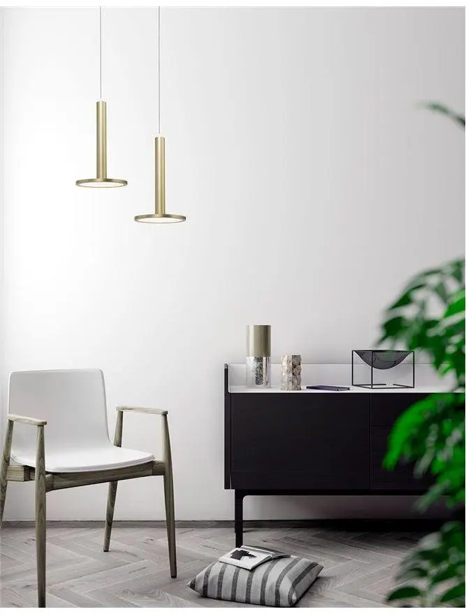 NV 1703301201 Závěsné svítidlo PALENCIA saténový zlatý hliník a akryl LED 11W 230V 3000K IP20 - NOVA LUCE