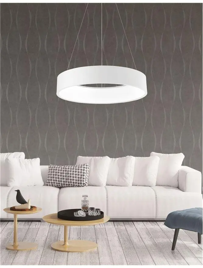 NOVA LUCE závěsné svítidlo RANDO matný bílý hliník a akryl LED 42W 230V 3000K IP20 6167205