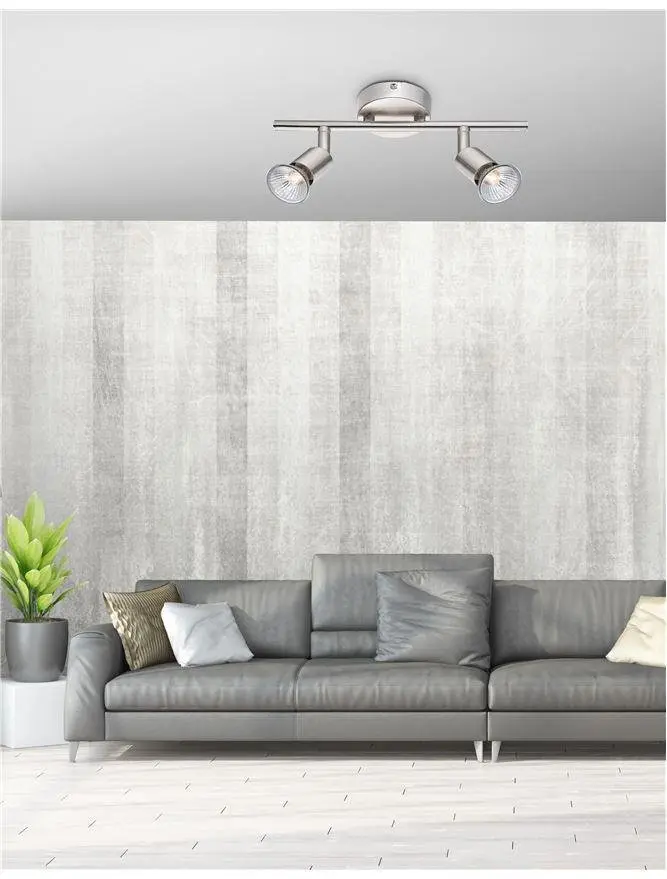 NV 660002 Bodové svítidlo BASE nikl satén kov GU10 2x5W IP20 bez žárovky - NOVA LUCE