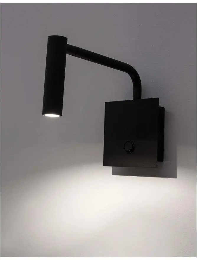 NV 7140181 Nástěnné svítidlo SICILY černý hliník LED 3W 3000K s vypínačem - NOVA LUCE