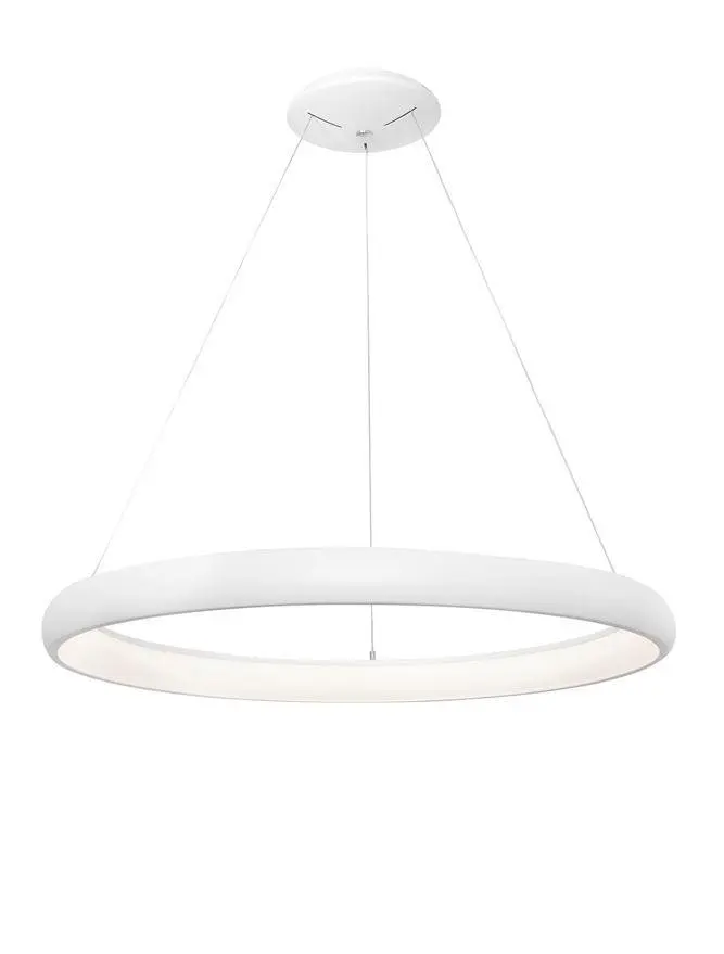 Nova Luce LED závěsné svítidlo Albi ve dvou velikostech a třech barvách - pr. 610 x 60 x 1140 mm, 50 W, 3000 K, stmívatelné, bílé NV 8105601 D