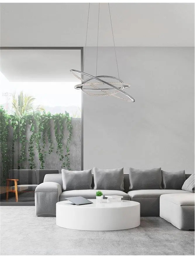 NV 8107401 Závěsné svítidlo LIVORNO chromovaný hliník a akryl nastavitelné LED 55W 230V 3000K IP20 - NOVA LUCE