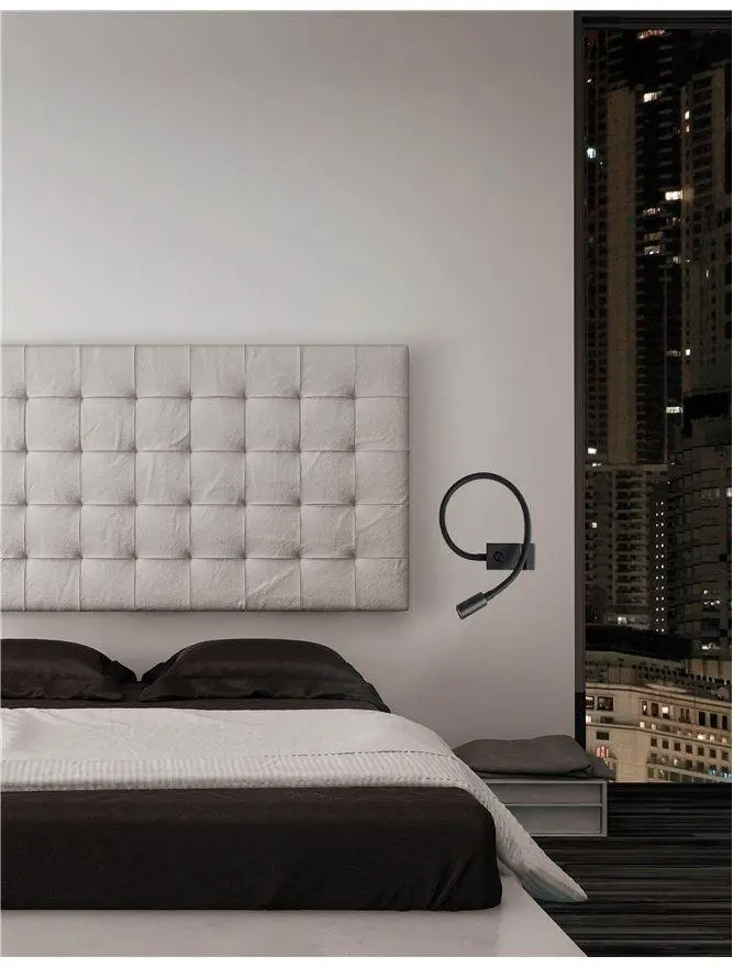 Nova Luce LED diodová nástěnná čtecí lampička Geneva - 3 W LED, černá NV 8126582