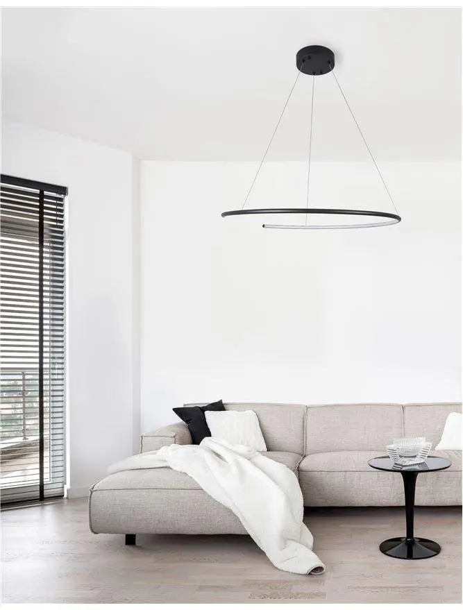 NOVA LUCE závěsné svítidlo BREDA černý hliník a akryl LED 30W 220V 3000K IP20 9010023
