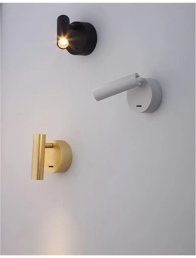 Nástěnné LED svítidlo NOVA LUCE CLIP 3W 3000K černé s vypínačem 9030202