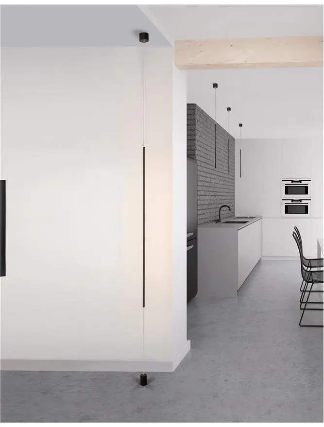 Matně černá hliníková LED stojací lampa (výška 300 cm) Elettra – Nova Luce