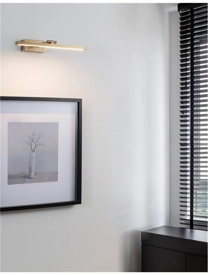 NV 9117301 Nástěnné svítidlo nad obrazy MARNELL antický mosazný kov a akryl LED 12W 230V 3000K IP20 - NOVA LUCE