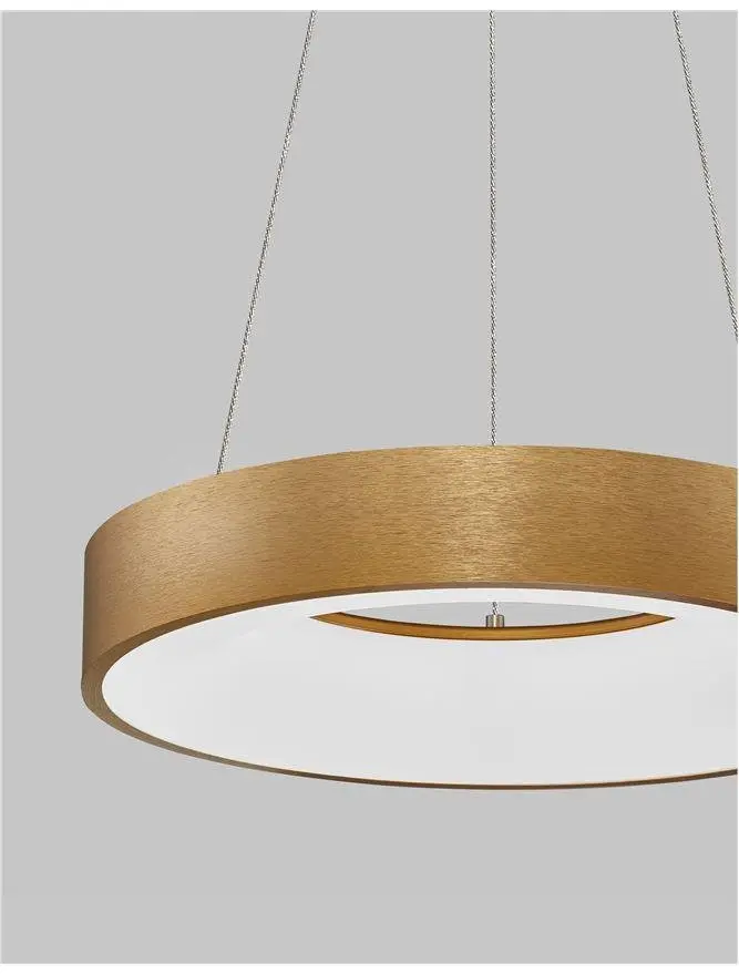 NOVA LUCE závěsné svítidlo RANDO THIN broušený zlatý hliník a akryl LED 30W 230V 3000K IP20 stmívatelné 9453432