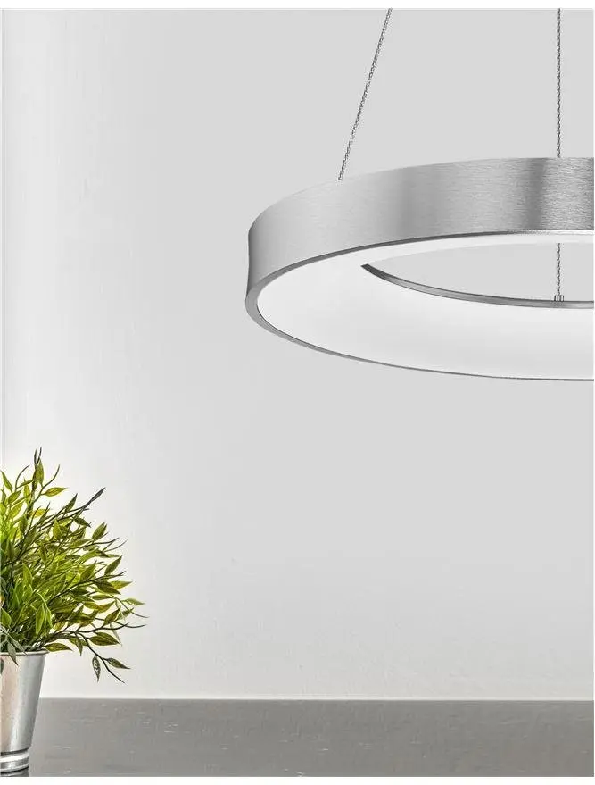 NOVA LUCE závěsné svítidlo RANDO THIN broušený stříbrný hliník a akryl LED 50W 230V 3000K IP20 stmívatelné 9453456