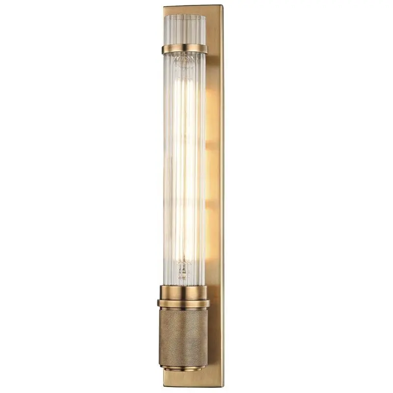 HVLG 1200-AGB-CE Nástěnné svítidlo SHAW ocel/sklo staromosaz/čirá E27 1x6W - HUDSON VALLEY