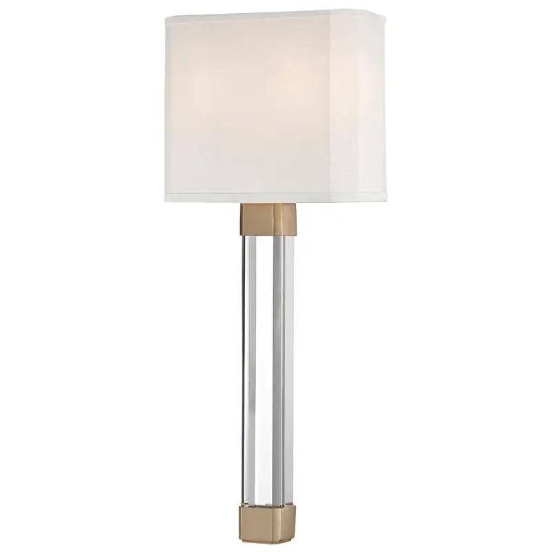 HVLG 1461-AGB-CE Nástěnné svítidlo LARISSA ocel/hedvábí staromosaz/bílá E14 2x40W - HUDSON VALLEY