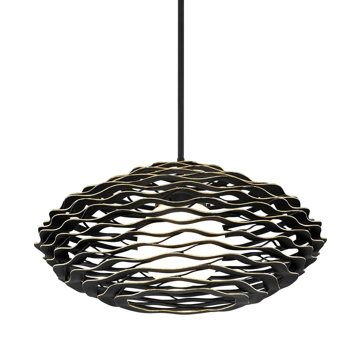 HVLG 283-41-CE Závěsné svítidlo LUMA hliník/sklo černá/zlatá/opál G9 1x20W 0 - HUDSON VALLEY (Corbettt)