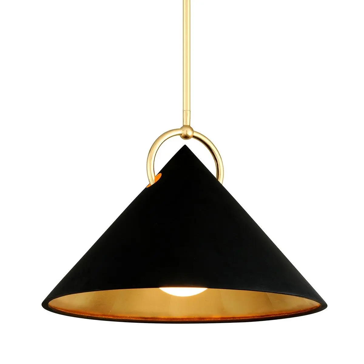 HVLG 289-41-CE Závěsné svítidlo CHARM kov/sklo černá/zlatá/opál E27 1x100W - HUDSON VALLEY (Corbettt)