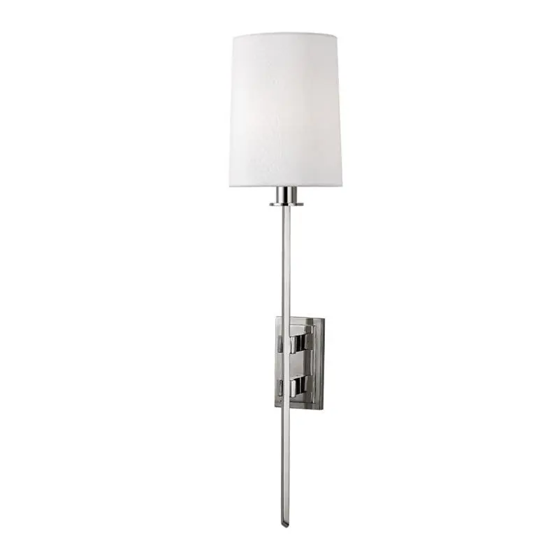 HVLG 3411-PN-CE Nástěnné svítidlo FREDONIA mosaz/hedvábí nikl/bílá E14 1x60W - HUDSON VALLEY